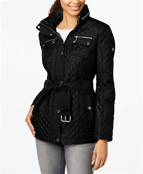 macy's michael kors leather jacket men|Michael Kors ladies padded coats.